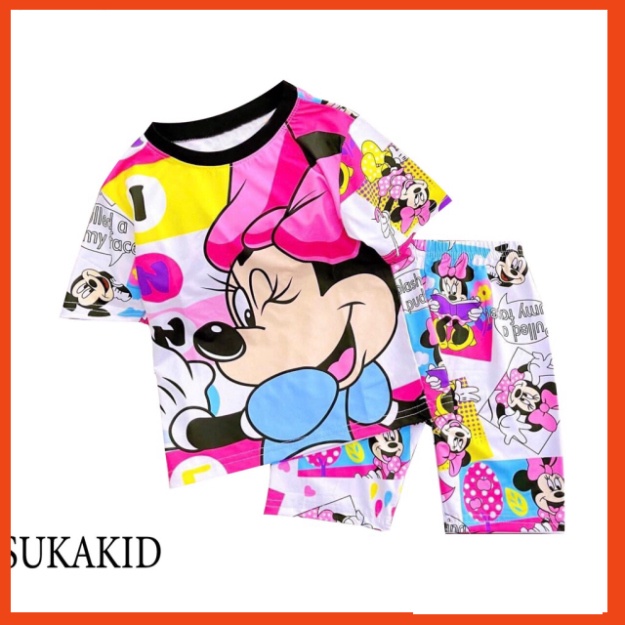 ( Chuyên sỉ lẻ Quần áo trẻ em ) Bộ đồ bé gái hình in 3D chất liệu thoáng mát mềm mịn co hình mèo,ngựavà mecki 6kg đên 40