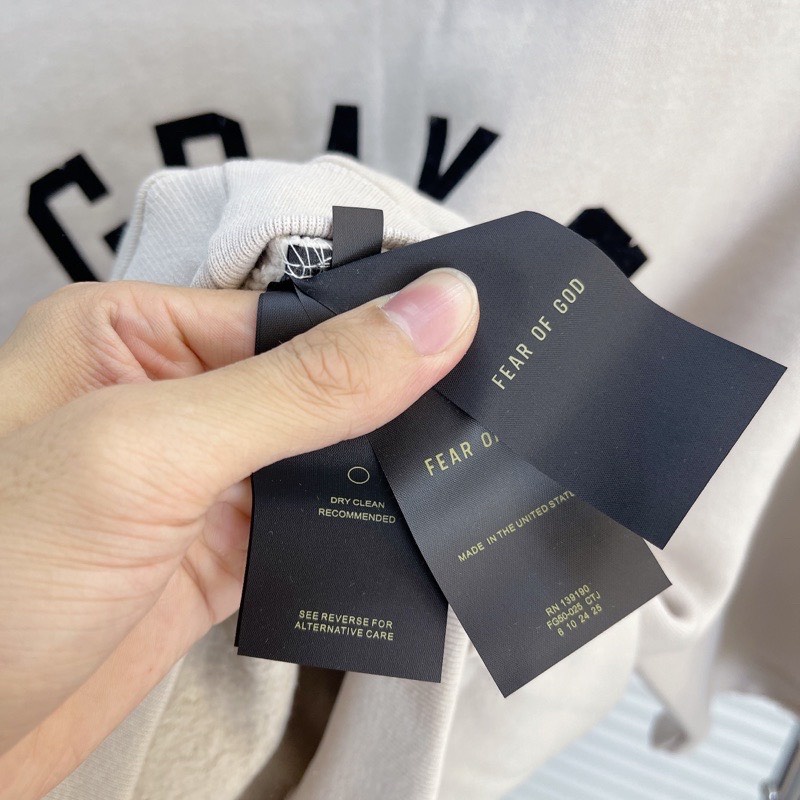 Áo sweater 3/4 FOG Fear of God Season 7 GRAYS Half Sleeve Baseball Sweatshirt cao cấp