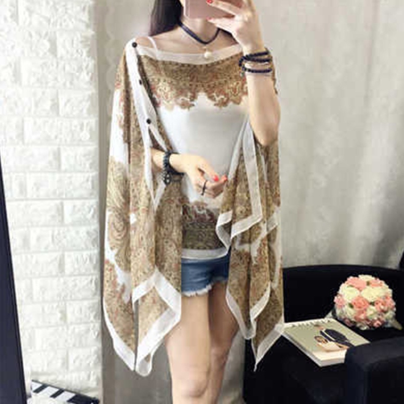 Áo Choàng Cardigan Vải Mềm In Hoa Thời Trang Mùa Hè Cho Nữ