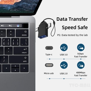 Cáp Chuyển Đổi Usb 3.0 Otg 2 Trong 1 Type-C + Micro Usb