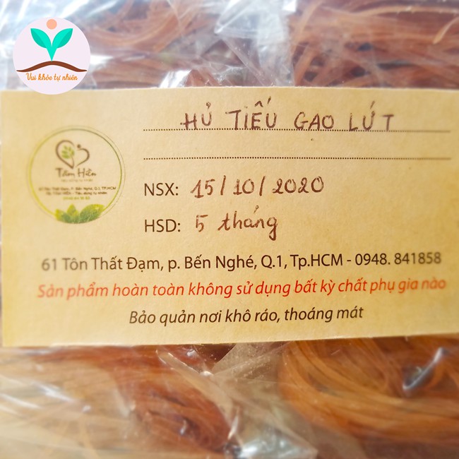 Hủ tiếu gạo lứt đỏ hữu cơ tự nhiên ( hủ tíu lức khô TH sợi nhỏ cho người ăn chay, ăn kiêng giảm cân, eat clean )