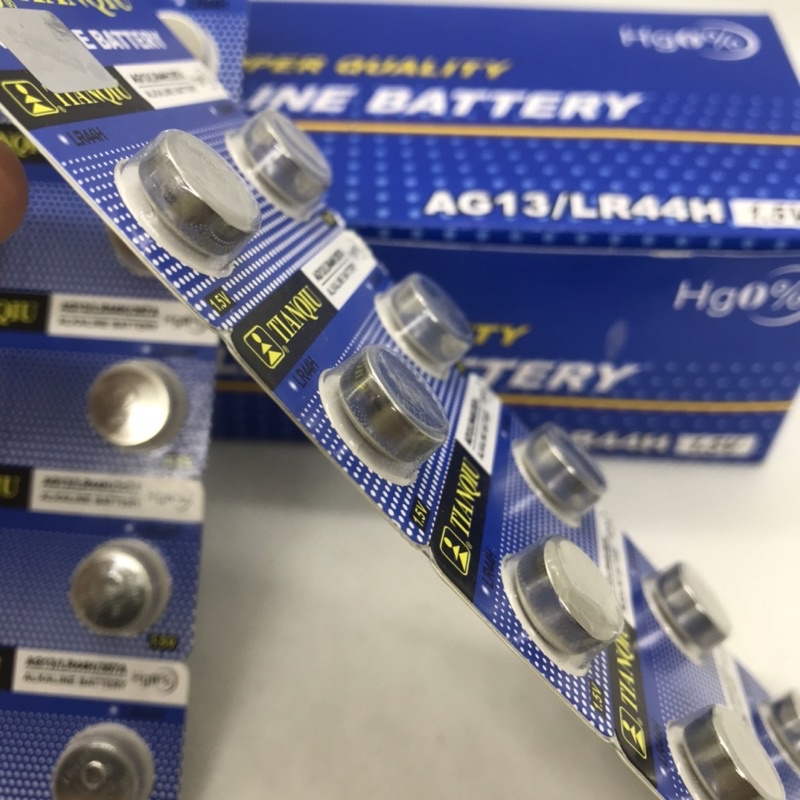10 Viên Pin AG13, LR44H, 357A TIANQIU 1.5V dùng cho đồng hồ đeo tay, đồ chơi, nhiệt kế