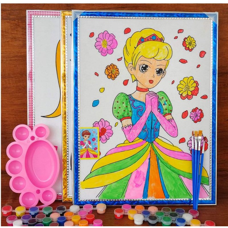 Tranh tô màu cho bé - khung xốp khổ 30*40cm