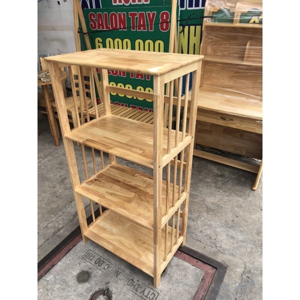 Kệ Lò Vi Sóng & Viba 3 Tầng và 4 Tầng Gỗ Cao Su Ghép