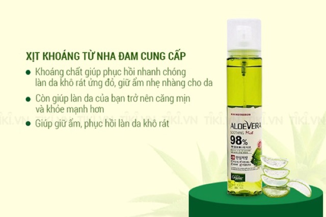 ♥️Xịt Khoáng Chiết Xuất Lô Hội Aloe Vera Soothing Mist 98