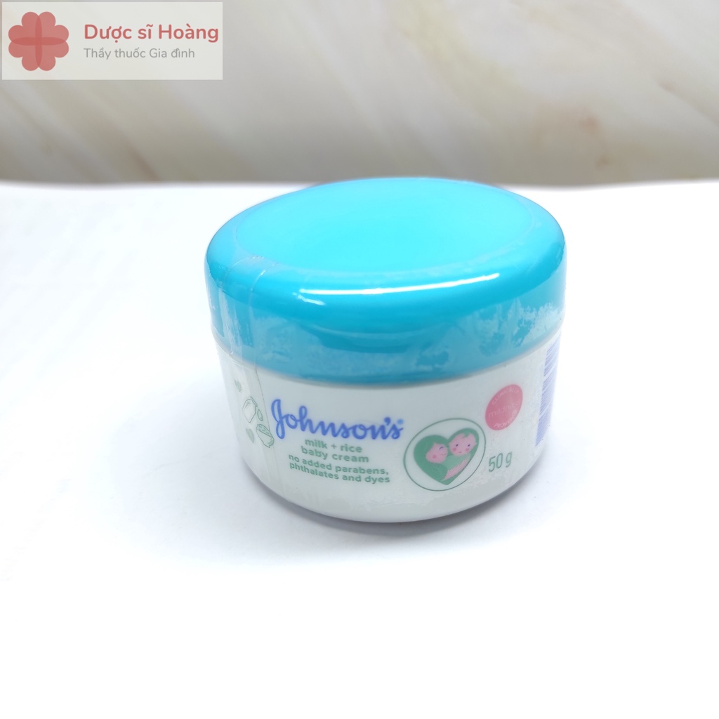 Kem Dưỡng Da Chứa Sữa &amp; Gạo Johnson's Baby - 50g - [Nắp Xanh]