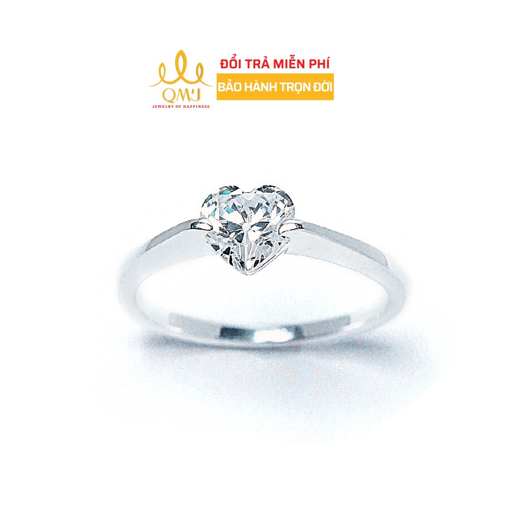 Nhẫn bạc nữ QMJ Love đá sáng lấp lánh gia công tinh xảo Q017