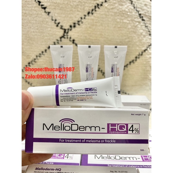 kem MelloDerm - HQ 4% loại bỏ thâm , nám, tàn nhang, đồi mồi, thâm do mụn .