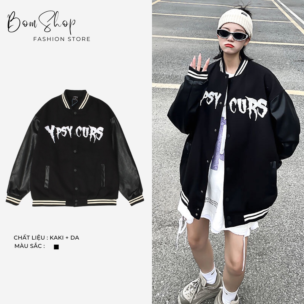 Áo Khoác Varsity Jacket Bomber Bóng Chày Nam Nữ Unisex