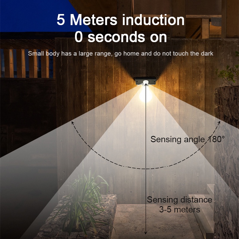 Bóng Đèn LED Năng Lượng Mặt Trời Siêu Sáng Chống Thấm Nước Gắn Tường Trang Trí Sân Vườn