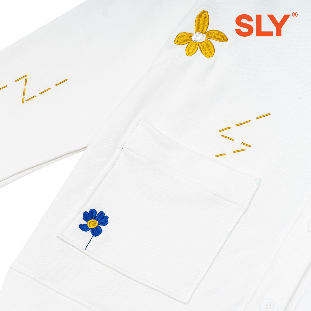 [Mã INCU50 giảm 50K đơn 250K] Áo Khoác Cardigan SLY Flora Vải Nỉ Chân Cua màu trắng | BigBuy360 - bigbuy360.vn