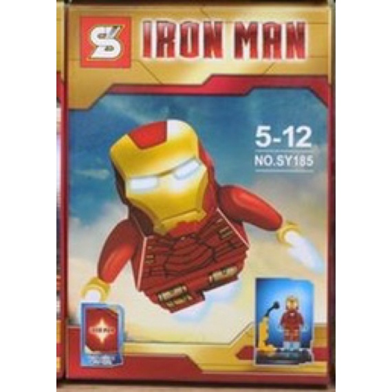 Xếp hình minifigures SY 185 ironman mô hình lắp ráp nhân vật người sắt