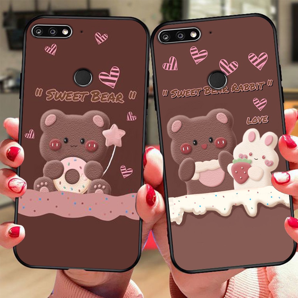 Ốp lưng điện thoại huawei y7 prime 2018 / y7 pro 2018 in hình gấu nâu vô cùng đáng yêu