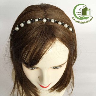 Băng đô - bờm cài tóc lượn sóng đính ngọc trai