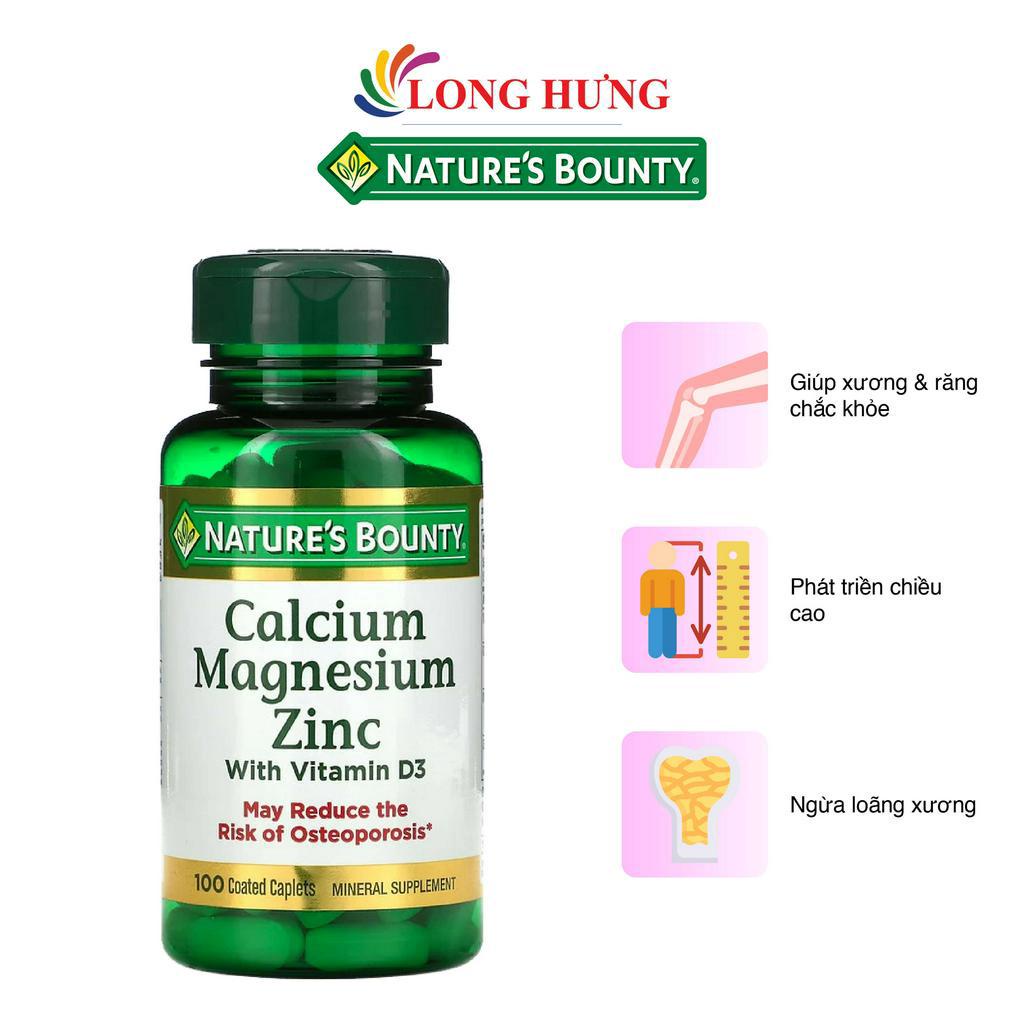 Viên uống Nature's Bounty Calcium Magnesium Zinc with Vitamin D3 hỗ trợ xương khớp