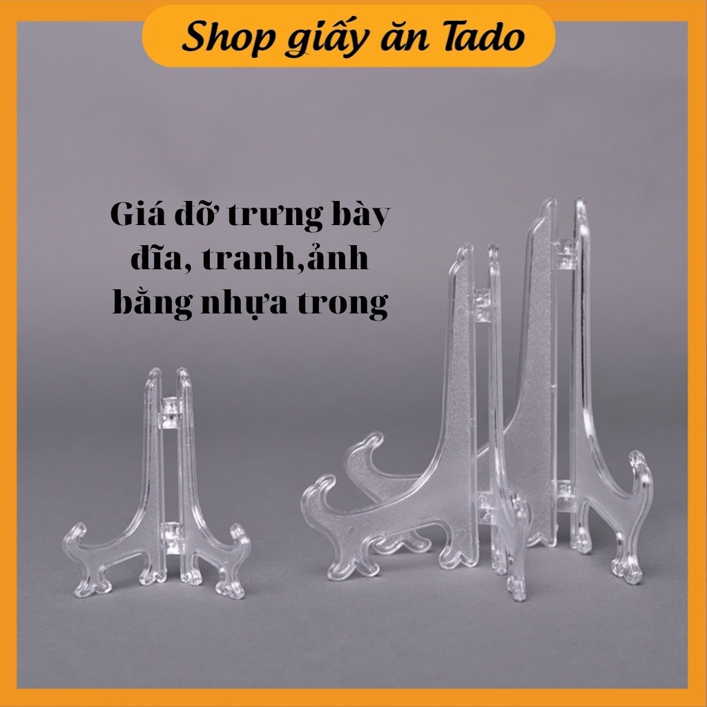 Giá đỡ trưng bày đĩa, tranh, ảnh dạng gập bằng nhựa trong sắp xếp gọn gàng, tiện lợi TaDo GD0001