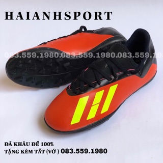 GIÀY ĐÁ BÓNG TRẺ EM X18- KHÂU FULL ĐẾ- KÈM TẤT(VỚ) GIÀY ĐÁ BÓNG SÂN CỎ NHÂN TẠO x18