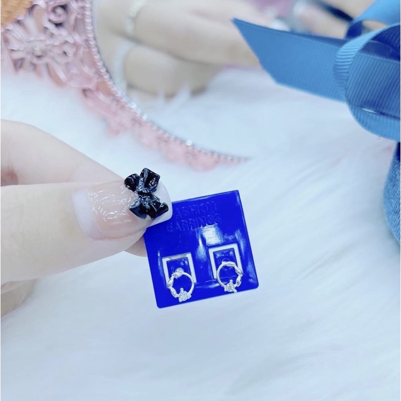 Bông tai nữ bạc ta dáng nụ nhỏ xinh , giá rẻ - Vành Bạc Khải Khải