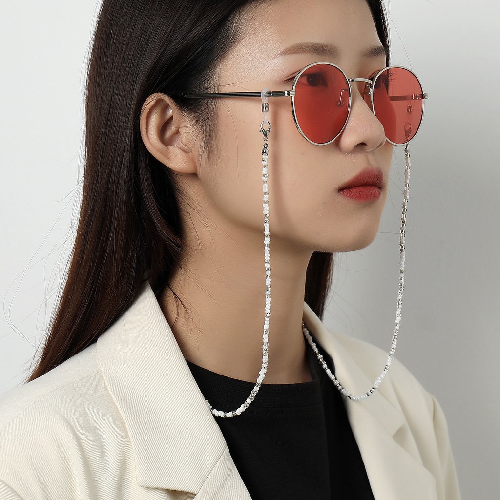 (0644) Dây Đeo Khẩu Trang Dây Kính Hạt Nhựa Nhiều Màu Xu Hướng Cá Tính