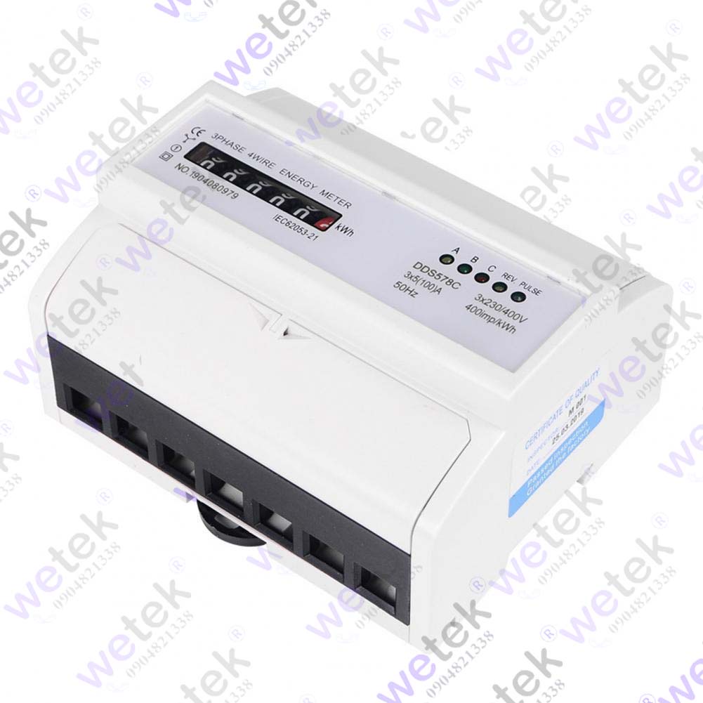 Sinotimer DDS578C Công tơ 3 pha loại cơ, hiển thị số cơ khí, 5-100A 380V, nhỏ gọn, cài tủ điện, rẻ nhất mà lại đẹp tốt