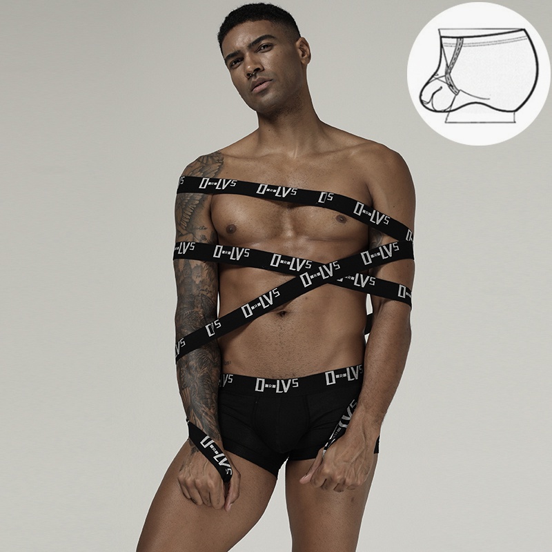 Quần lót boxer ORLVS OR210B bằng polyester nhanh khô màu trơn thời trang cho nam