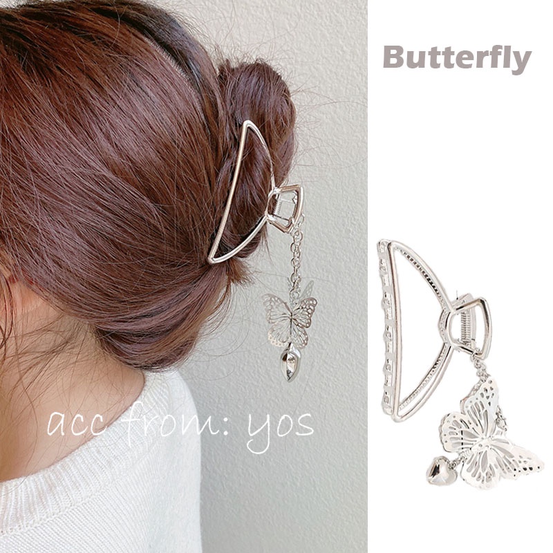 Kẹp tóc càng cua Hàn Quốc kim loại kèm bướm bay Butterfly cực HOT cho nữ