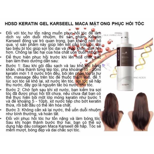 PHỤC HỒI TÓC NÁT KERATIN karseell chai 500ml phục hồi tóc yếu nát khô sơ trẻ ngon