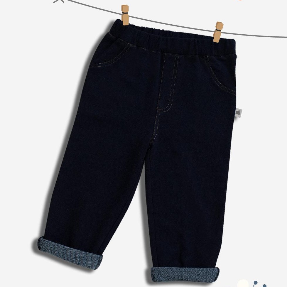 Quần giả jeans bé trai xanh đậm CHAANG