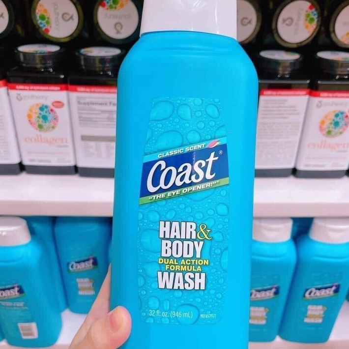Sữa Tắm Nam Coast Hair and Body Wash 532ml Mỹ 2in1 Sữa Tắm Gội