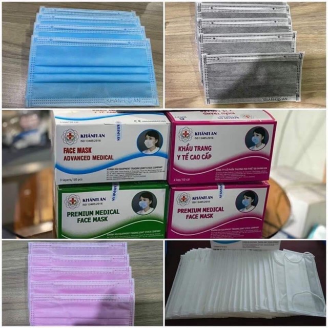 1 HÔP KHAU TRANG Y TE KHÁNH AN ( HỘP 50 CÁI, ĐÓNG BỊCH 10 CÁI )