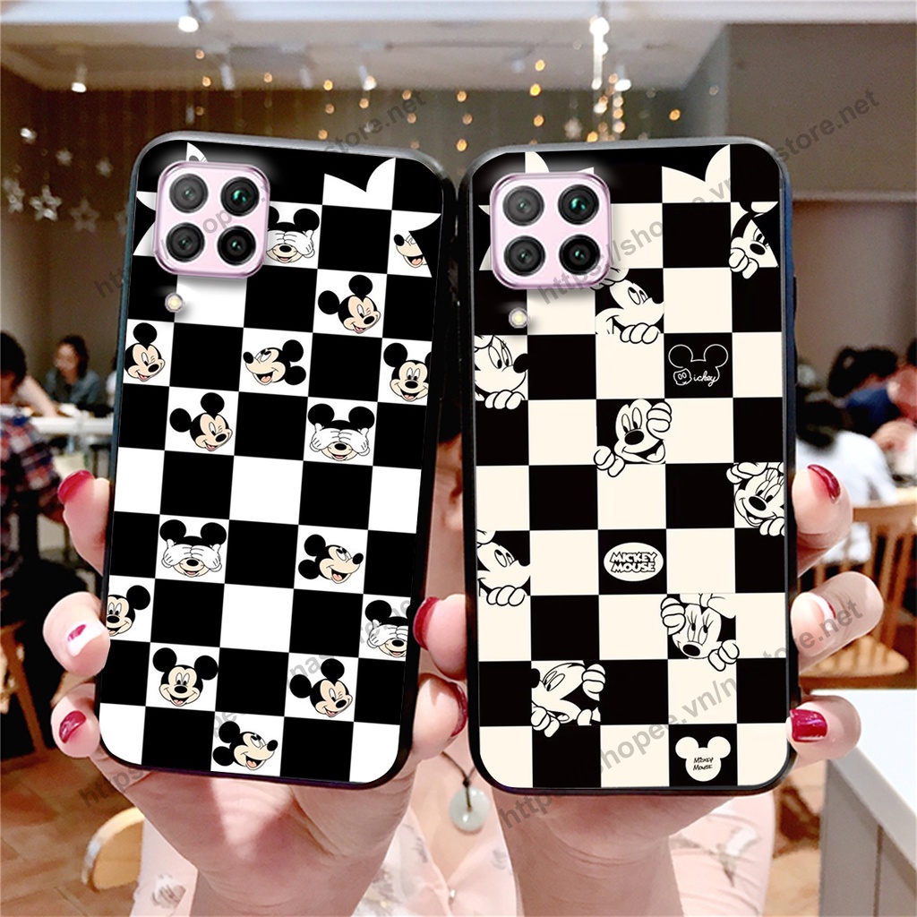 Ốp lưng Huawei Nova 7i trái tim họa tiết caro, mikey họa tiết beabrick kaws cute