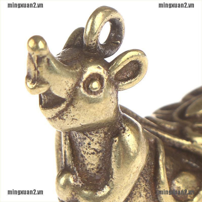 MINXT Solid Brass Figurine Of Mouse Rat Accessories Pendant Statue Mini Home Decor VN