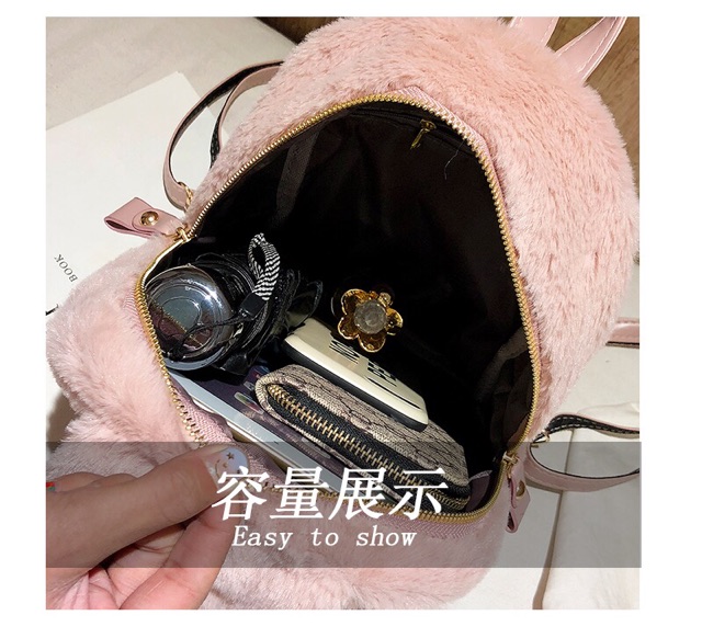 Balo Mini Lông Mềm Tai Thỏ Dễ Thương , Balo Nữ CUTE