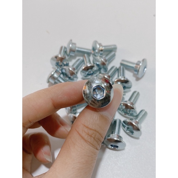 Ốc bulong 6li15 có gờ sắt xi bóng sử dụng lục giác, vít 3ke xiết hoặc mở