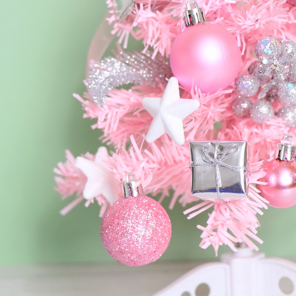 Cây Thông Hồng Nhí Để Bàn TH05 Trang Trí Giáng Sinh cây 30cm