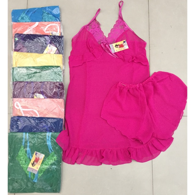 Freeship: combo 3 set đầm voan kèm quần