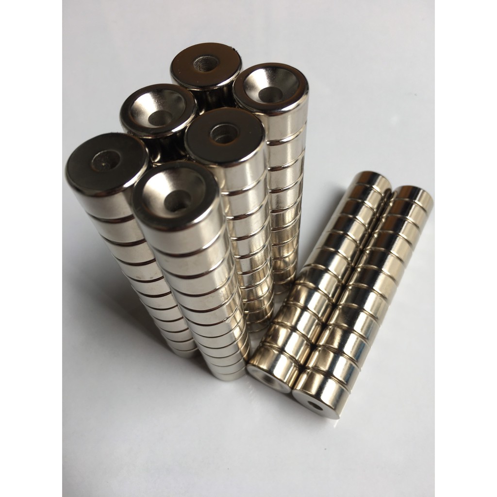 Nam Châm Hít Bi Siêu Mạnh - Nam Châm Gắn Bi Ná Cao Su Ø20x10mm Lỗ M6