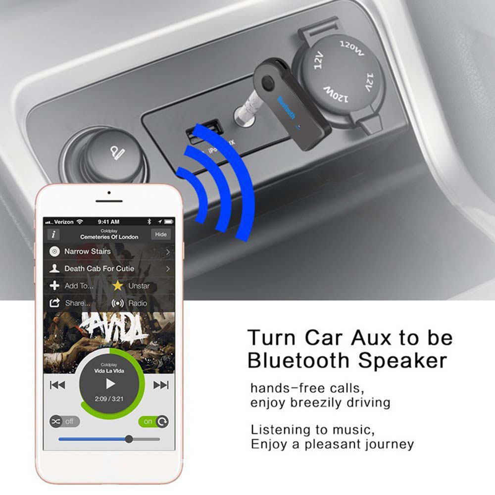 Bộ Thu Phát Âm Thanh Tai Nghe Bluetooth Không Dây 3.5mm Aux Mp3 Cho Xe Ô Tô