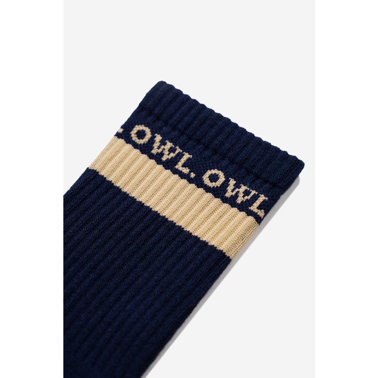 OWL BRAND® STRIPE SOCK - Combo hai tất cổ trung màu Xanh đen- OWL101121