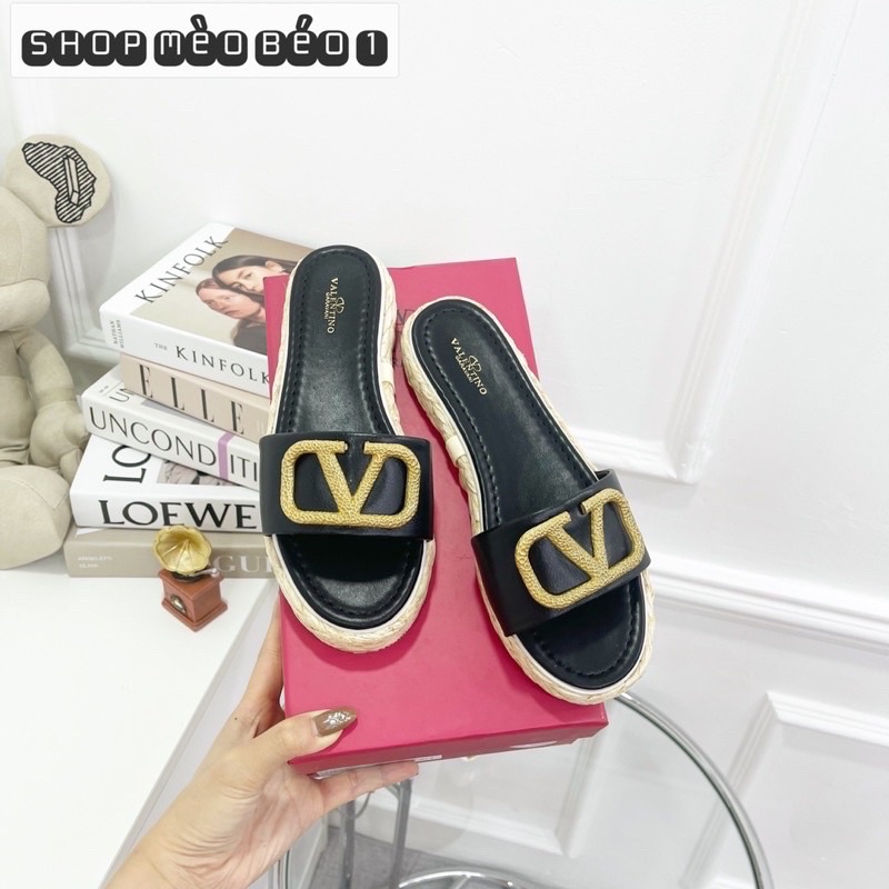 Dép valen quai ngang tag khoá đế cói fullbox