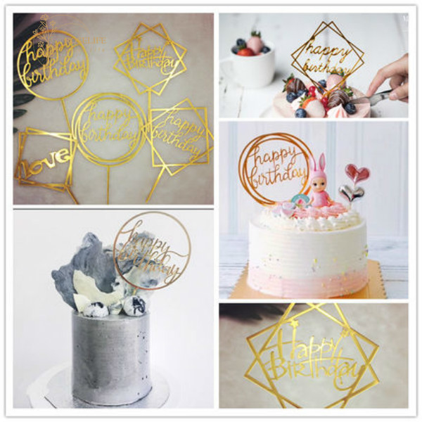 Phụ Kiện Trang Trí Bánh Kem Hình Chữ Happy Birthday