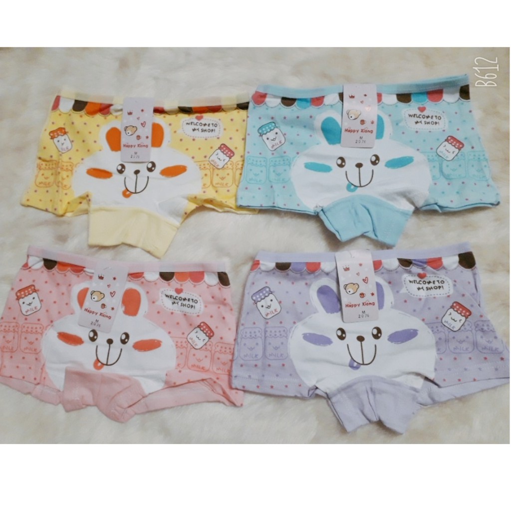 Set 4 quần chíp đùi cho bé gái (chất cotton)