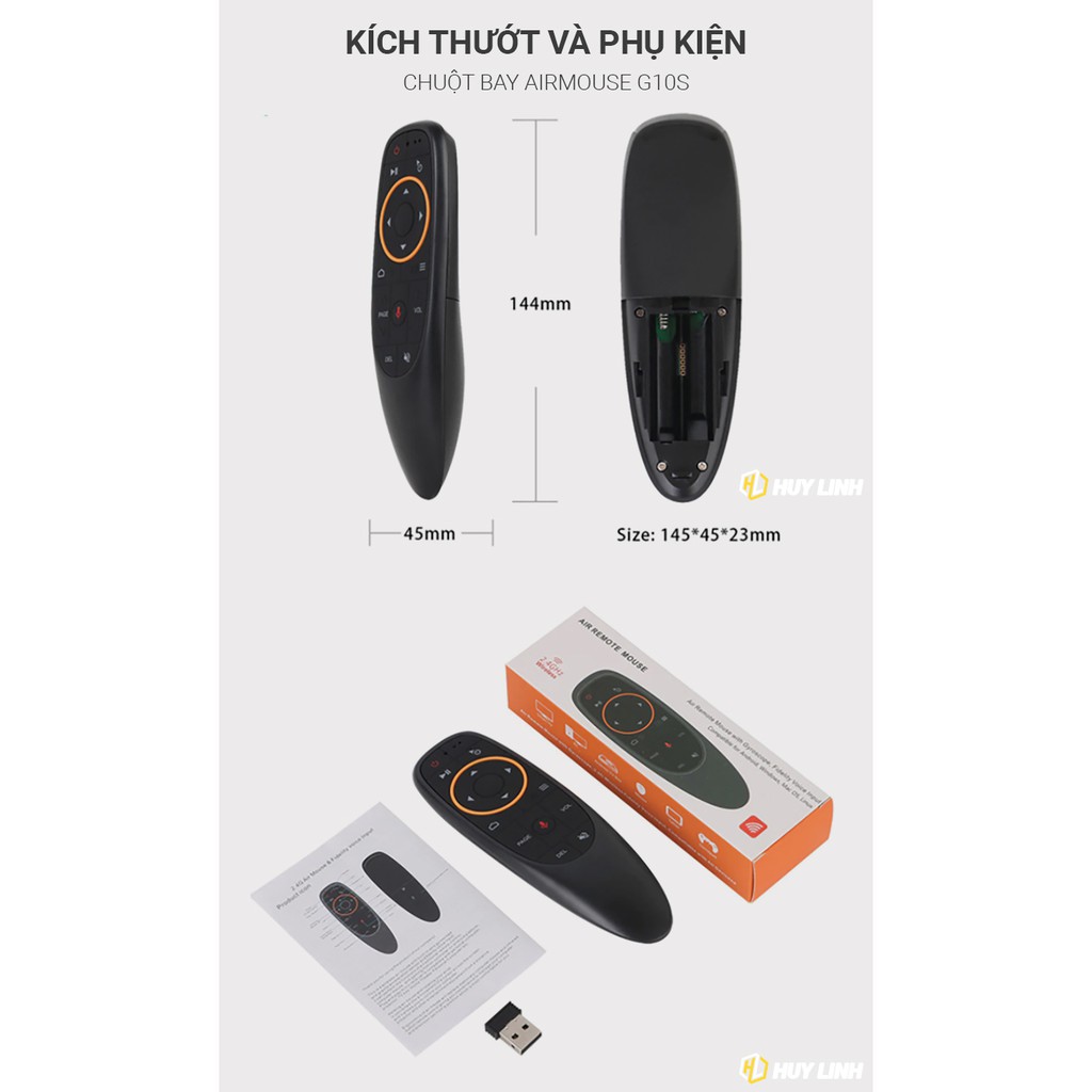 Airmouse Remote Voice G10S Net Box V2 - Điều khiển chuột bay tìm kiếm bằng giọng nói cho SmartTV, TV Box, PC