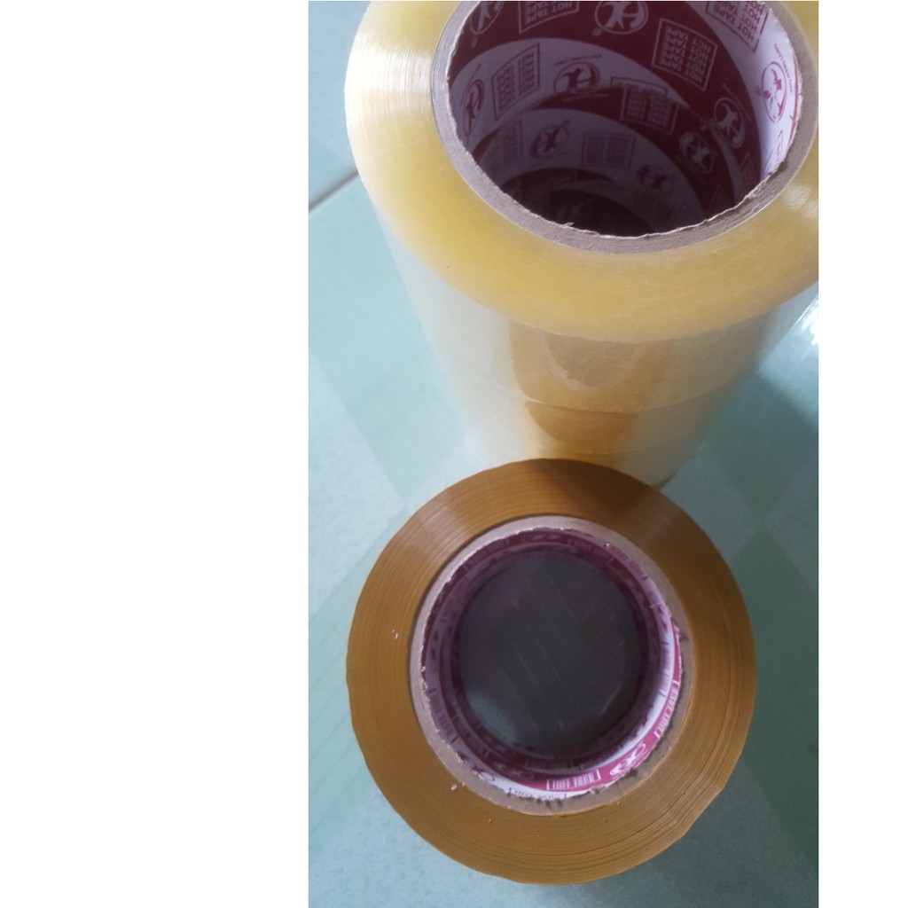 1 BĂNG KEO ĐÓNG HÀNG 200 Y VÀNG-TRẮNG