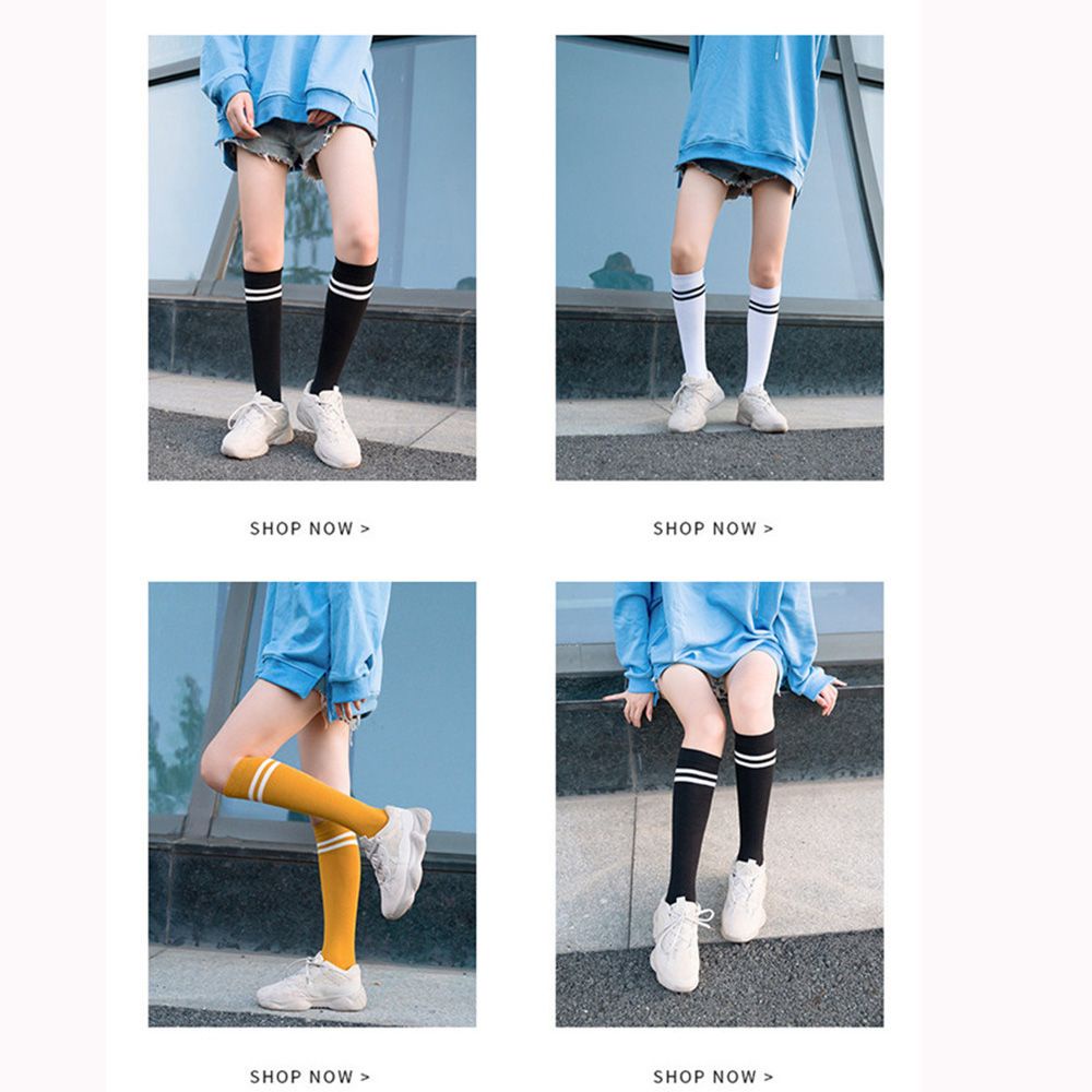 Vớ Cotton Dệt Kim Dài Qua Gối Kẻ Sọc Nhiều Màu Sắc Thời Trang Cho Nữ