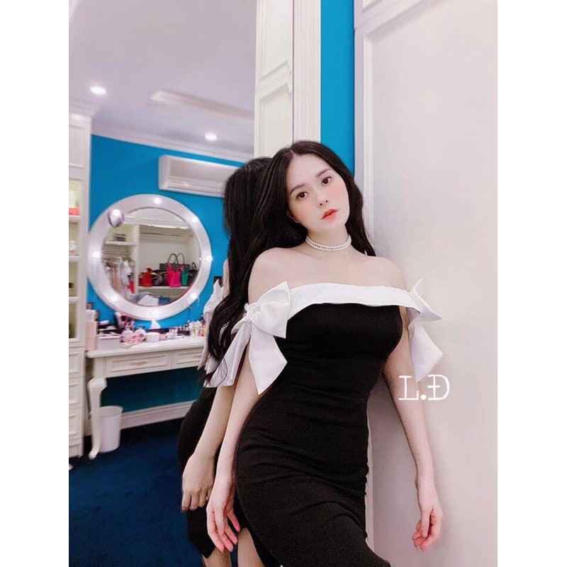 VÁY BODY TRỄ VAI NƠ TRẮNG