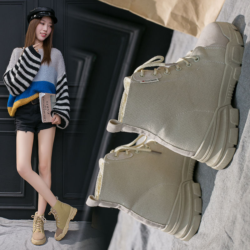 DR. MARTENS Giày Bốt Nữ Vải Canvas Cổ Cao Thời Trang Anh Quốc 2019