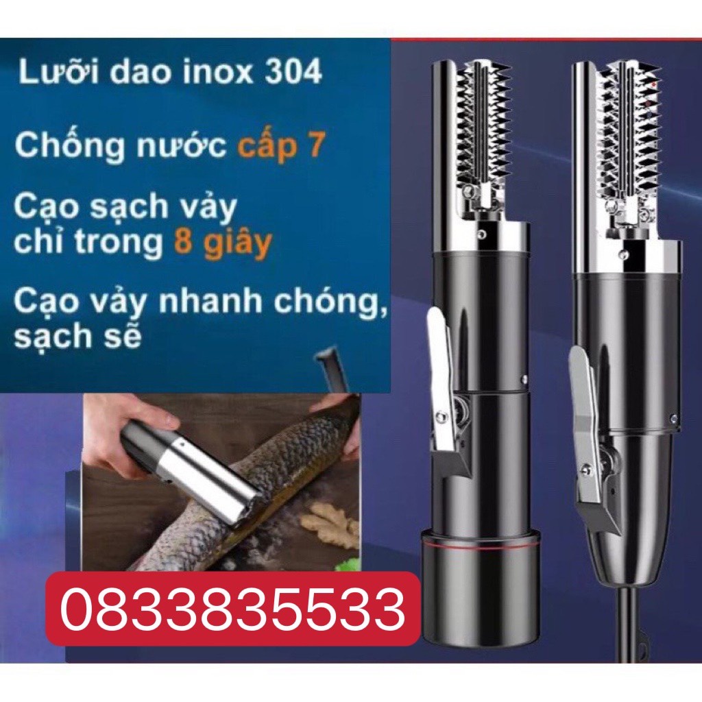 Máy Đánh Vảy Cá Cầm Tay công suất lớn 125W , cạo vảy cá chống nước,lưỡi inox không gỉ