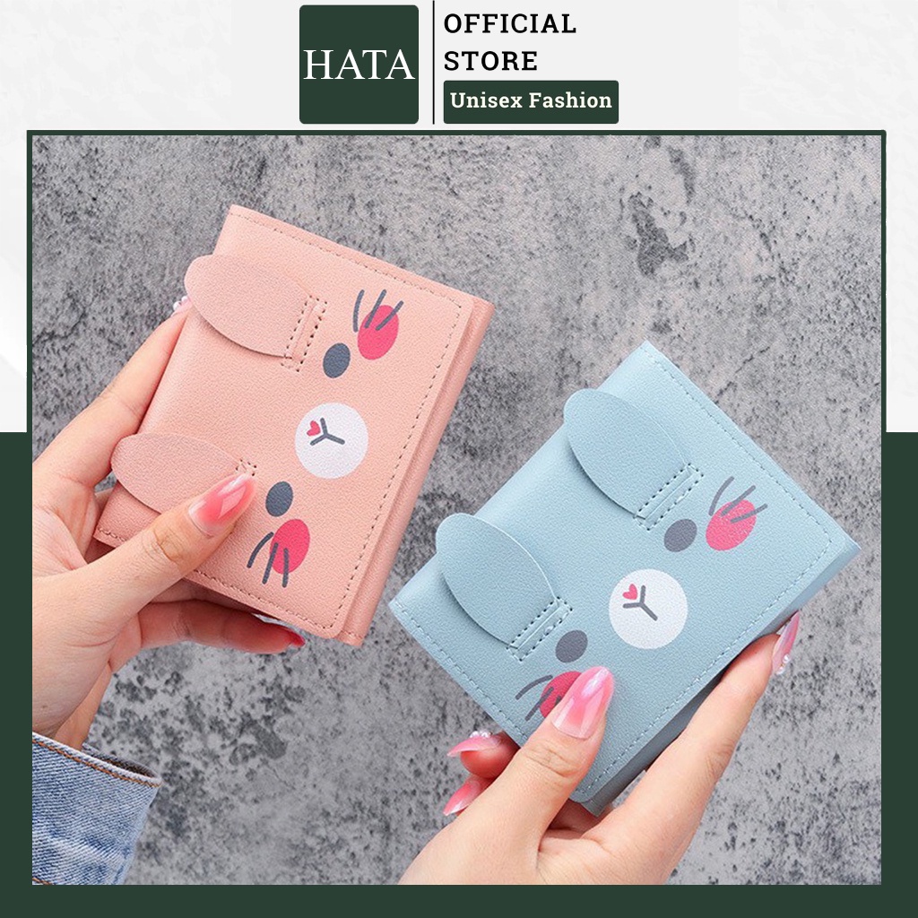 Ví Ngắn Nữ Mini Cầm Tay Hình Mèo Má Hồng Dễ Thương 397 Cực Hot
