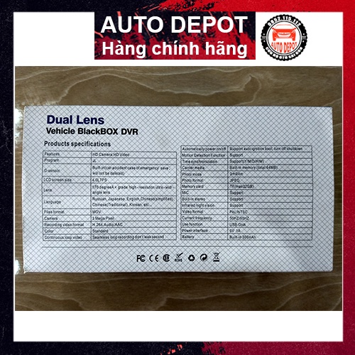 Camera hành trình màn hình cảm ứng full 1080 HD Dual Lens Vehicle BlackBox DVR cho ô tô hàng mới 100% Fullbox tiếng việt